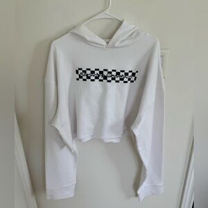 Brashy Studios Checkered Logo Cropped Hoodie Medium